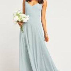 show me your MuMu Jenn Maxi Dress Silver Sage Cris